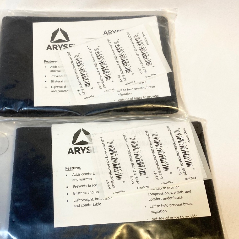 Lot of 2 ARYSE ALPHA WRAP KNEE WRAP HEATING COMPRESSION BLACK AY 97 - Picture 2 of 4